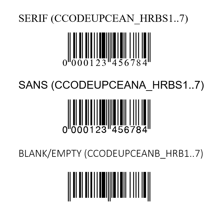 ocr font size under barcode