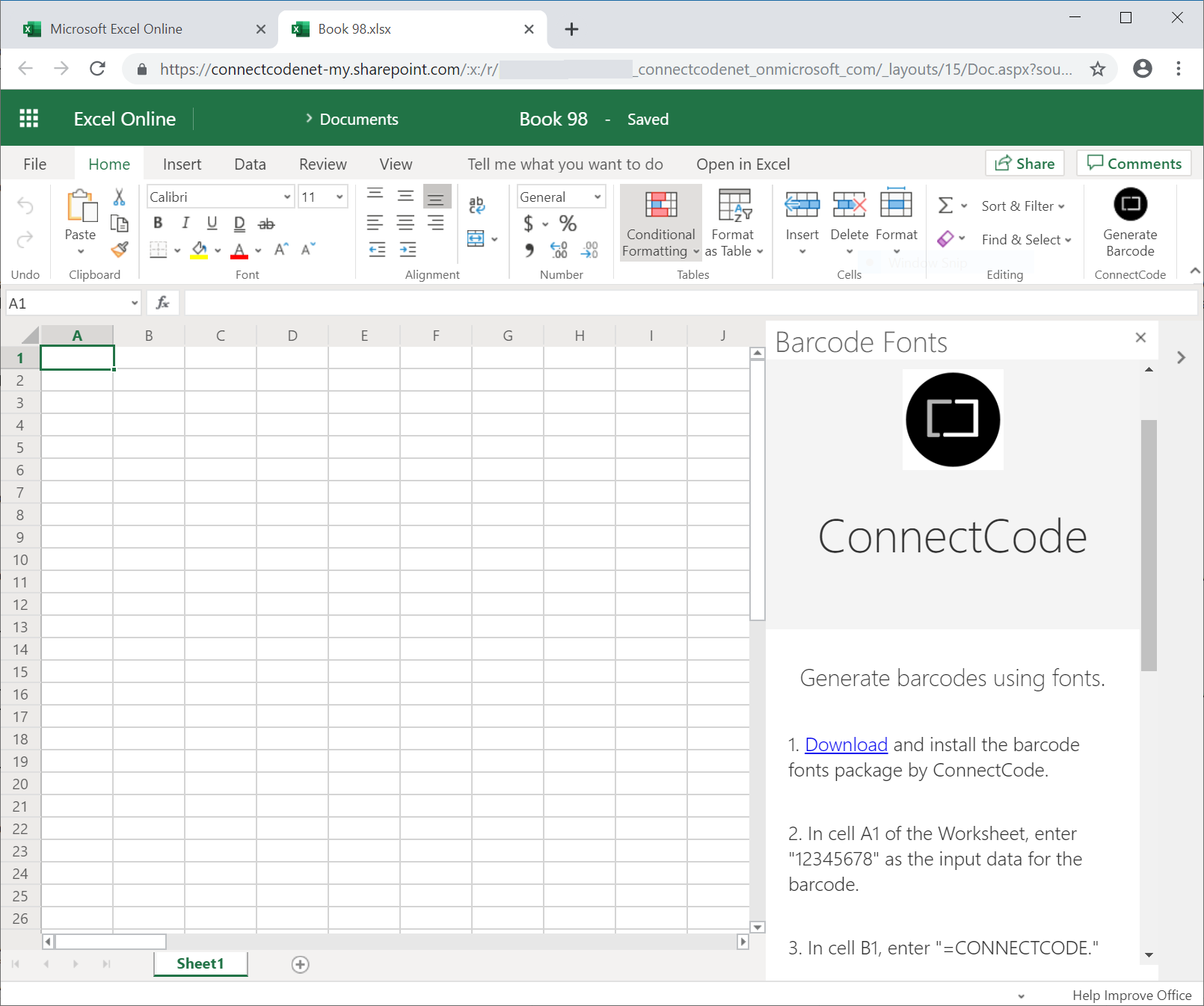 Using The Barcode Fonts With Microsoft Excel Custom Functions