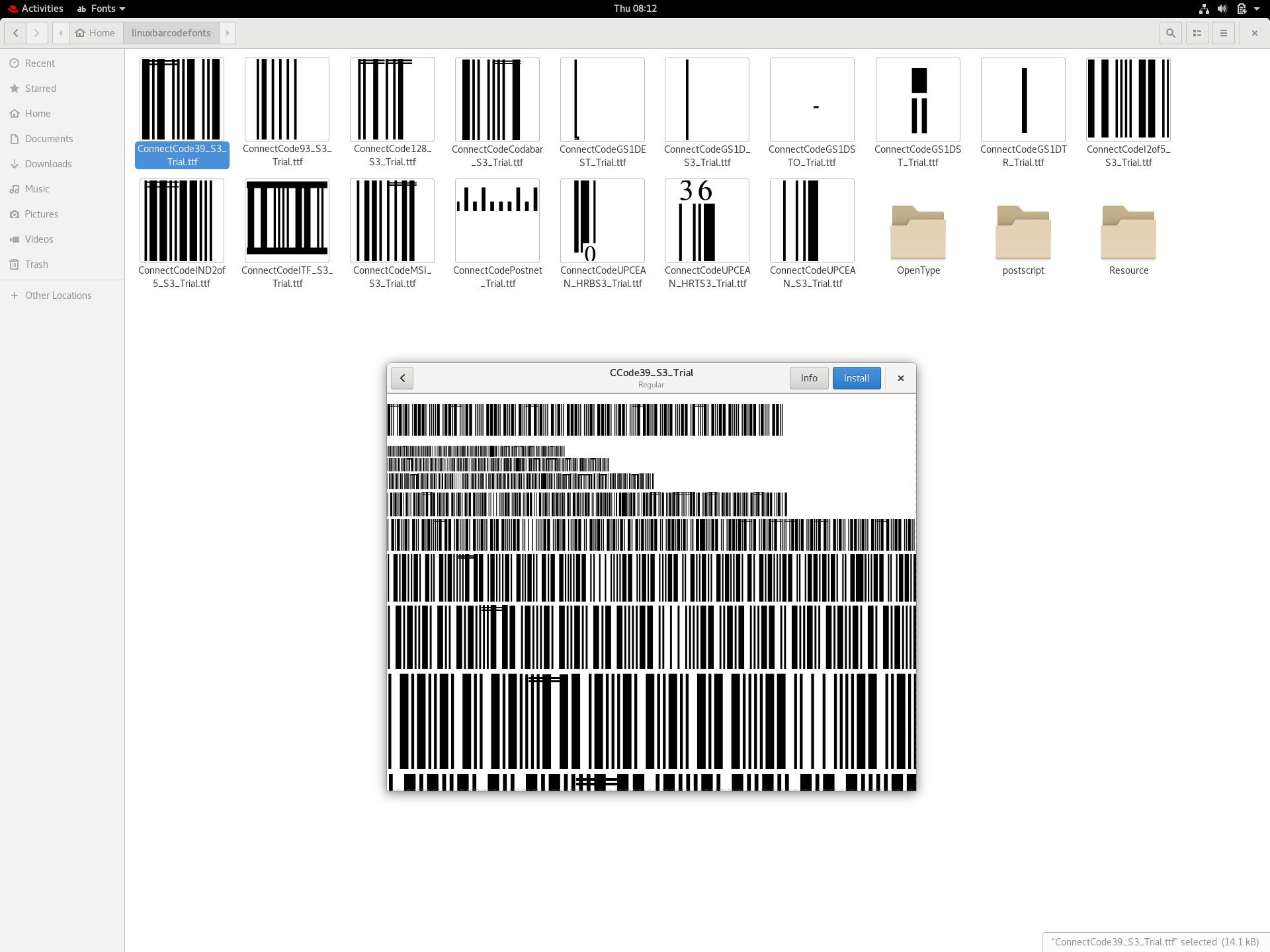 barcode font